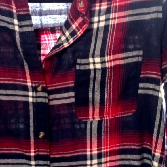 Campus Vibe Plaidcore Hollister Shirt Size S Blue Red Y2K Grunge Layering Piece - Picture 3 of 7